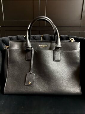 kate spade Black Saffiano Leather Medium Satchel Bag